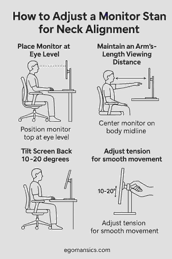 How to Adjust a Monitor Stand for Neck Alignment