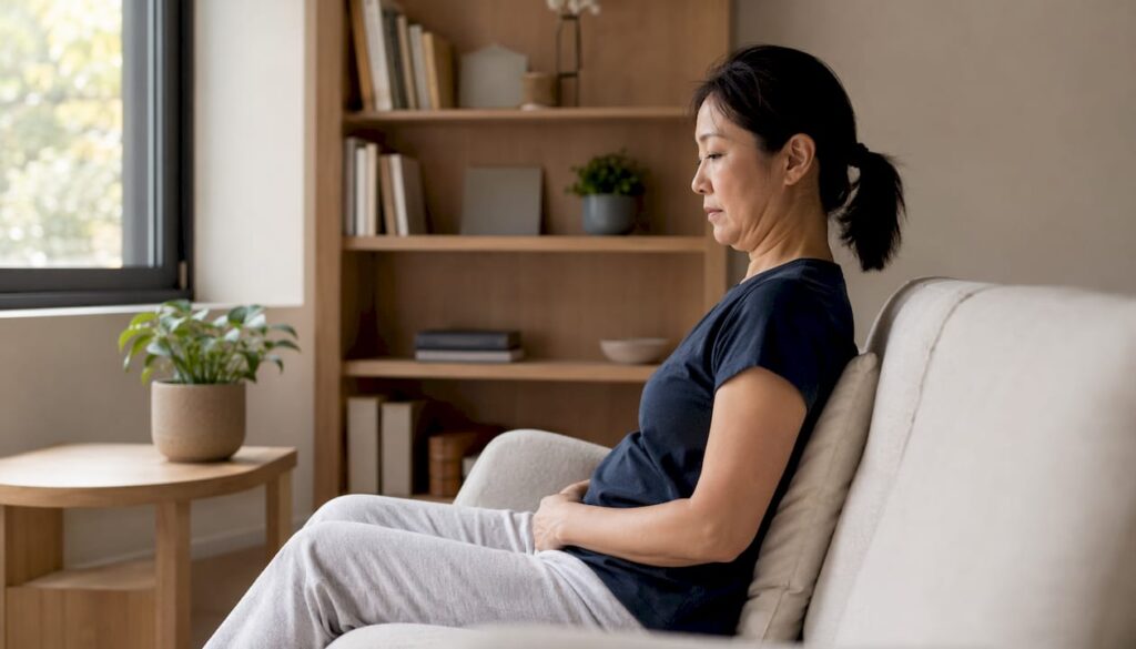 Woman doing neck exercise for posture correction