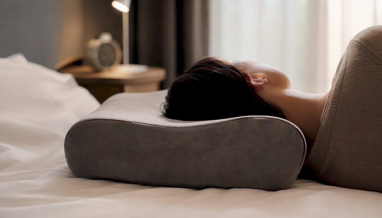 Cervical pillow supporting side sleeping neck