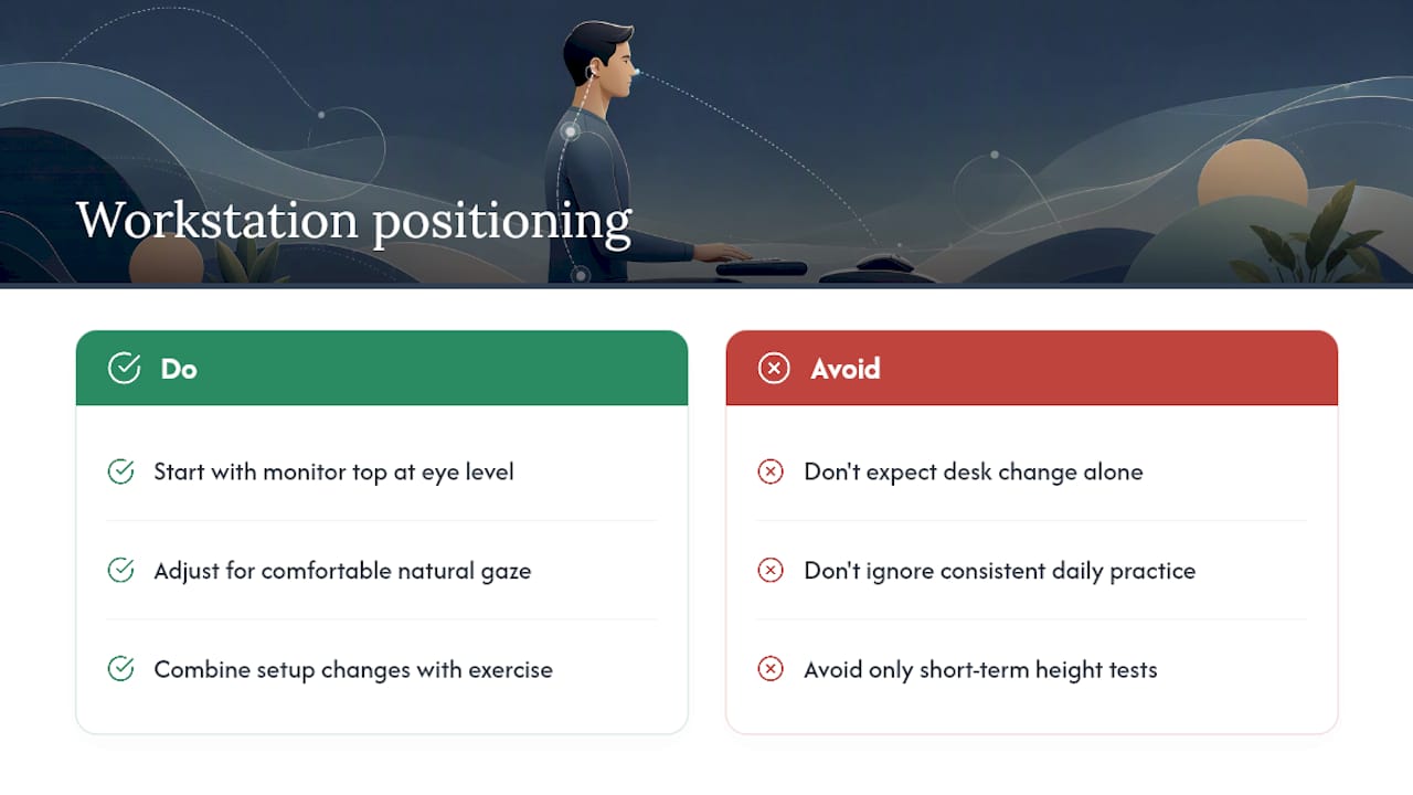Why does workstation positioning actually affect your neck? — overview diagram