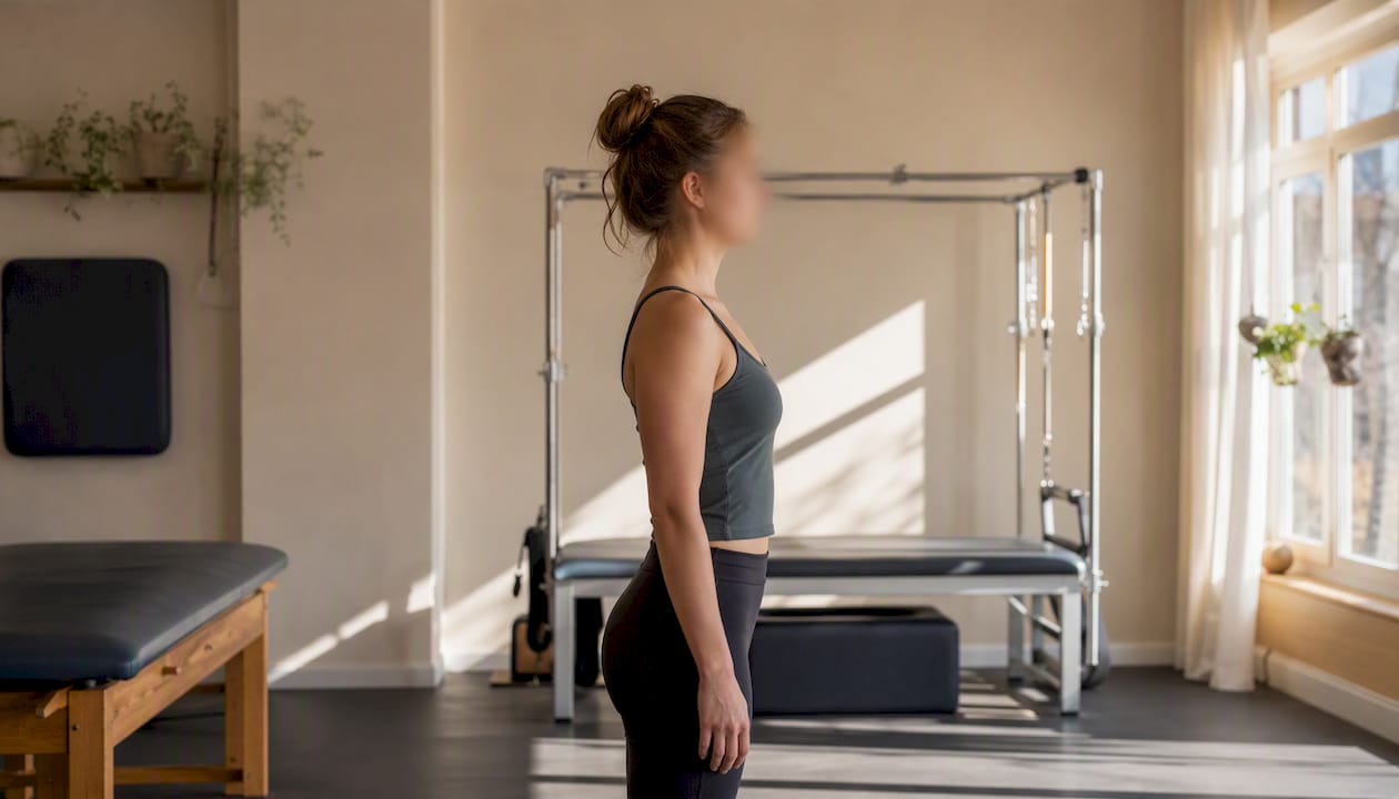 Side profile posture photo setup