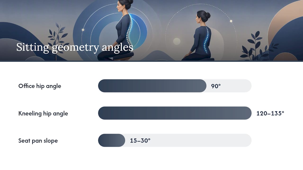 Comparison of kneeling and standard sitting angles