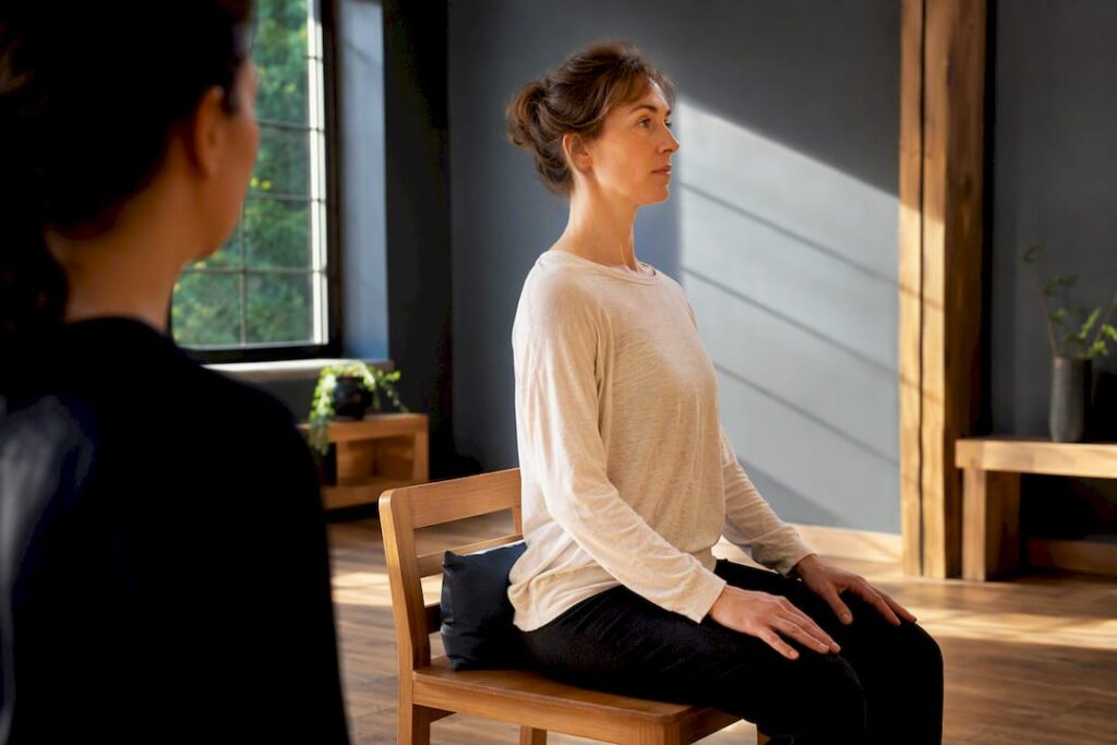Person practicing Alexander Technique awareness
